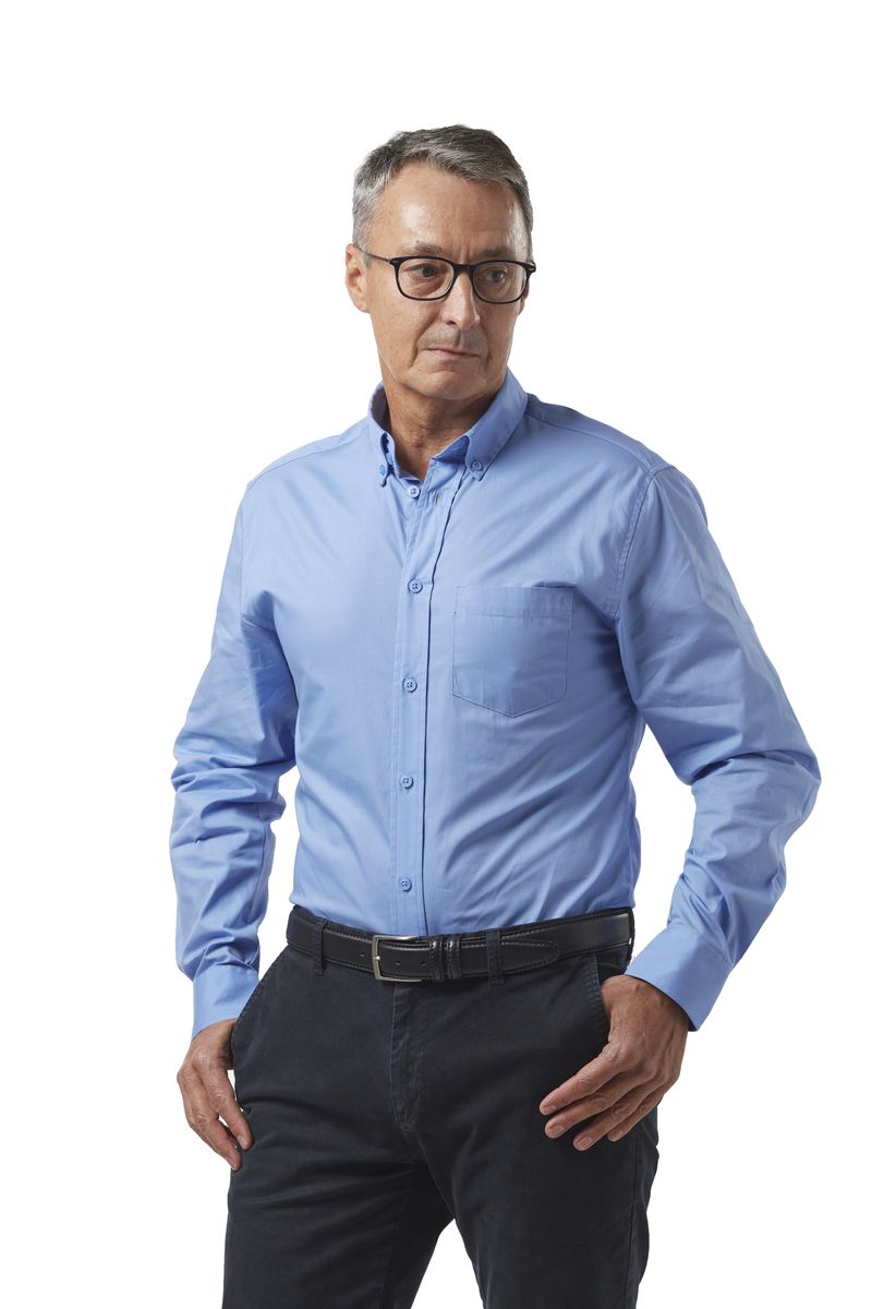 Dromex 100% Cotton Long Sleeve Formal Shirt - Sky Blue - Image 3