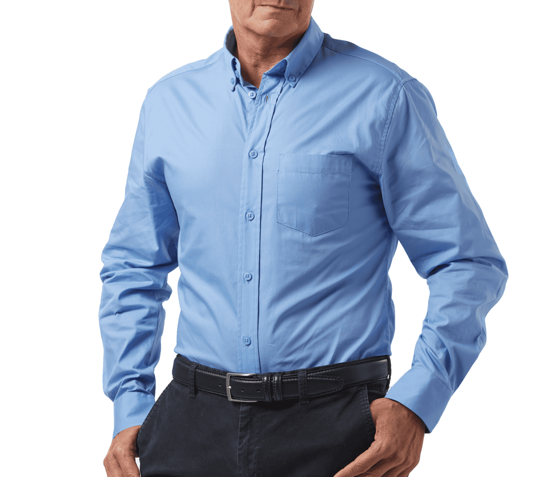 Dromex 100% Cotton Long Sleeve Formal Shirt - Sky Blue - Image 4